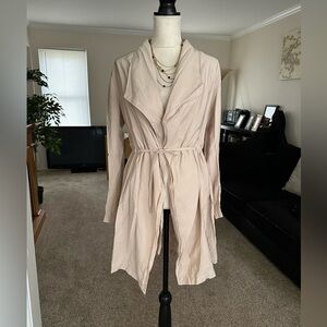 Ophelia Roe Belted Open Front Jacket Size Medium Lightweight Long Sleeve